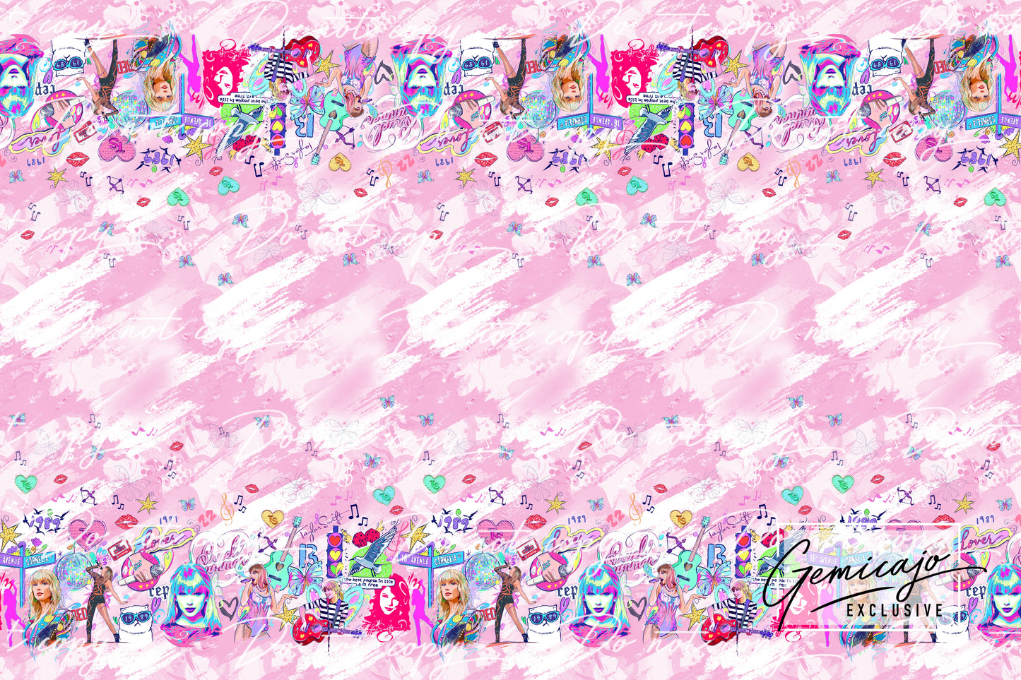 Swifty Border Panel, Pink