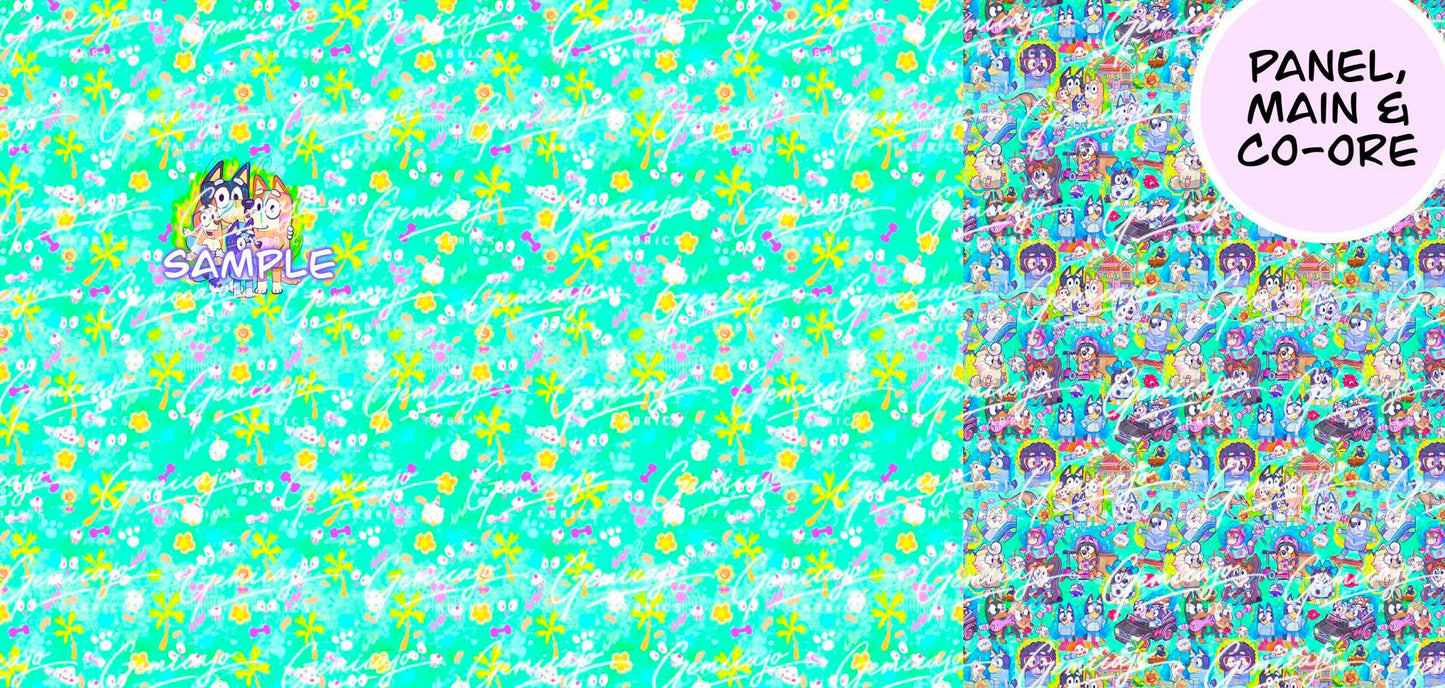Crazy Pups Cat Panel, Green