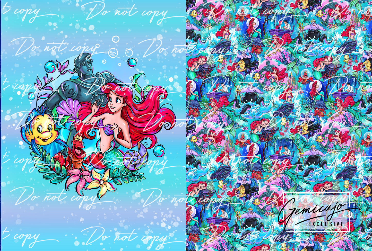 Little Mermaid, Snuggle Blanket Panel