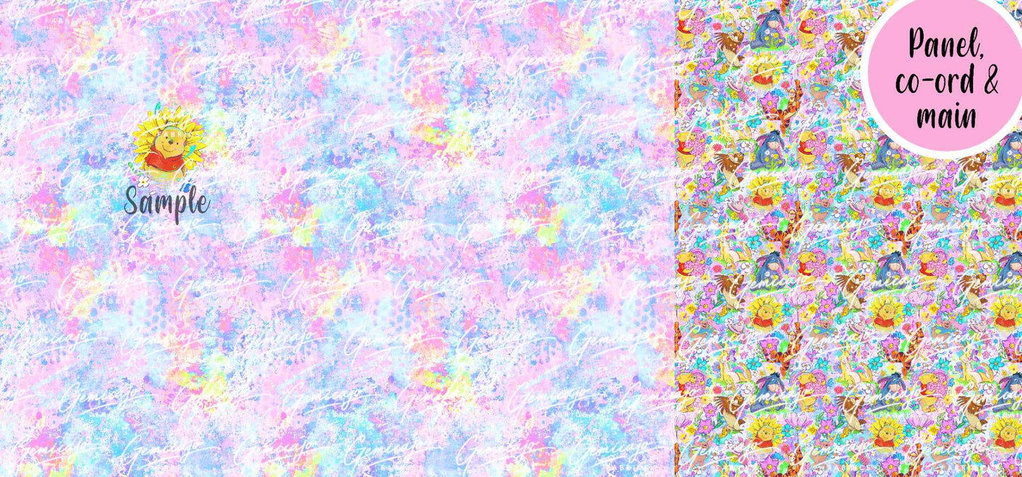 Spring Bear, Pink Panel, Hugs