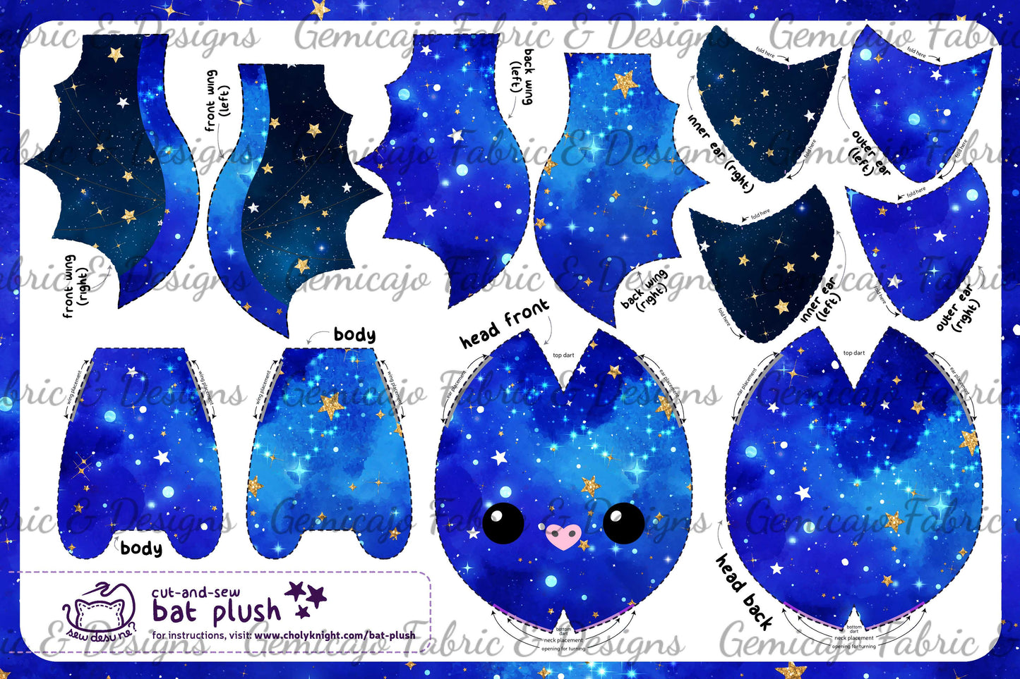 Cut & Sew Galaxy Bat