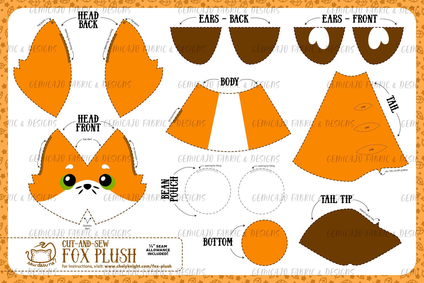Cut & Sew Orange Fox