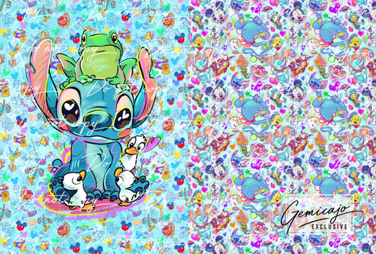 Stitch Blue, Snuggle Blanket Panel