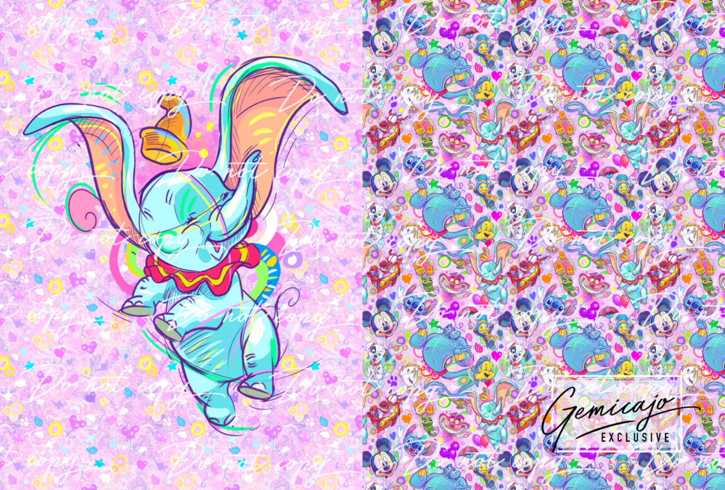 Dumbo Pink, Snuggle Blanket Panel