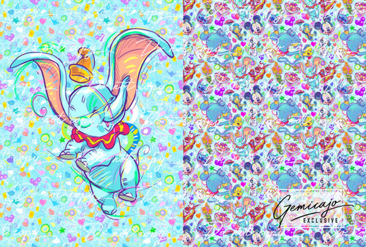 Dumbo Blue, Snuggle Blanket Panel