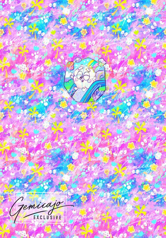 Crazy Pups Puff Panel, Pink