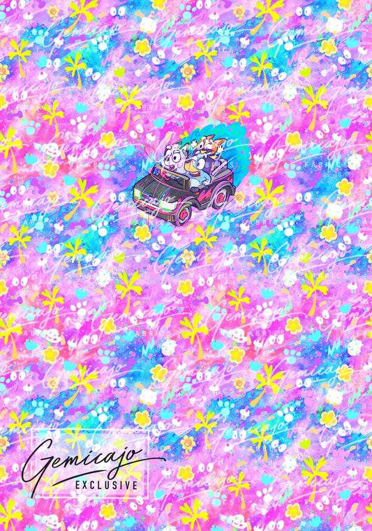 Crazy Pups Race Panel, Pink
