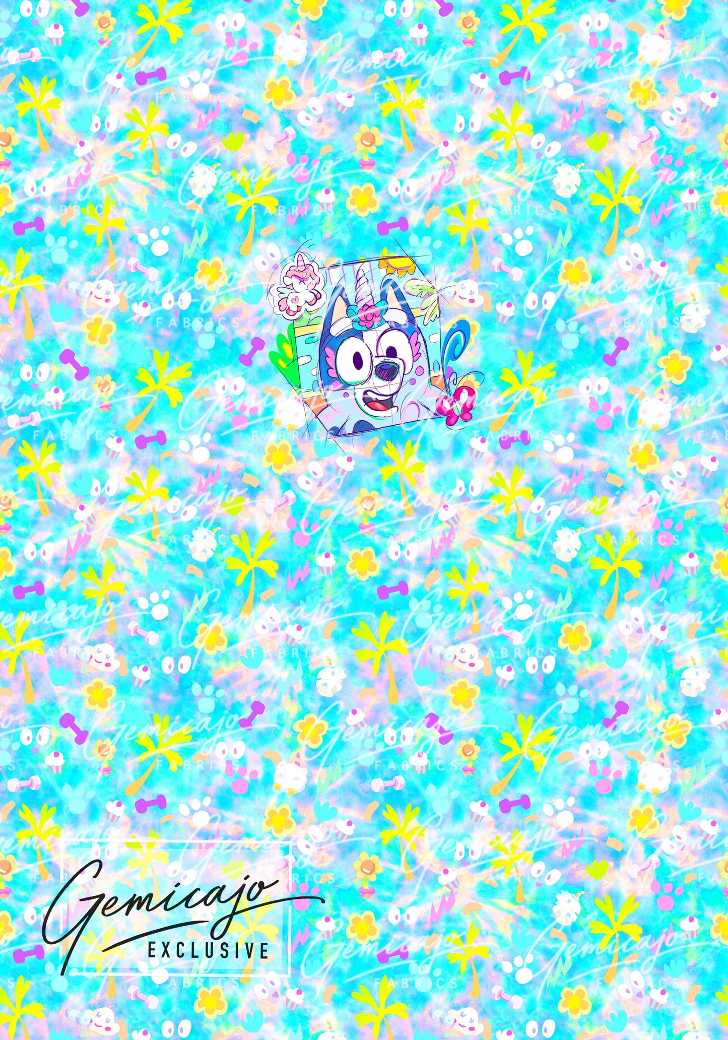 Crazy Pups Socks Panel, Blue