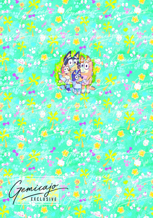 Crazy Pups Family Panel, Green