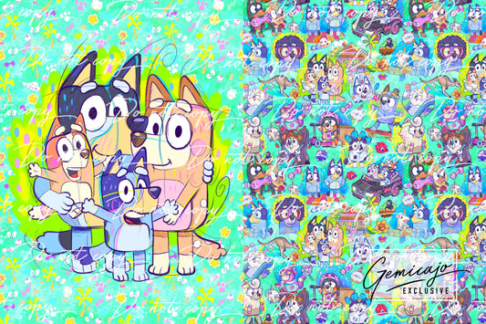 Crazy Pups Family, Green Snuggle Blanket
