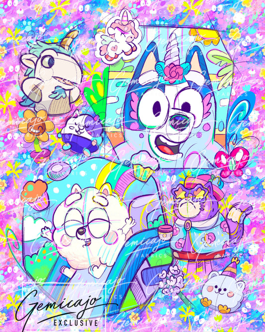 Crazy Pups Play, Pink Blanket Panel
