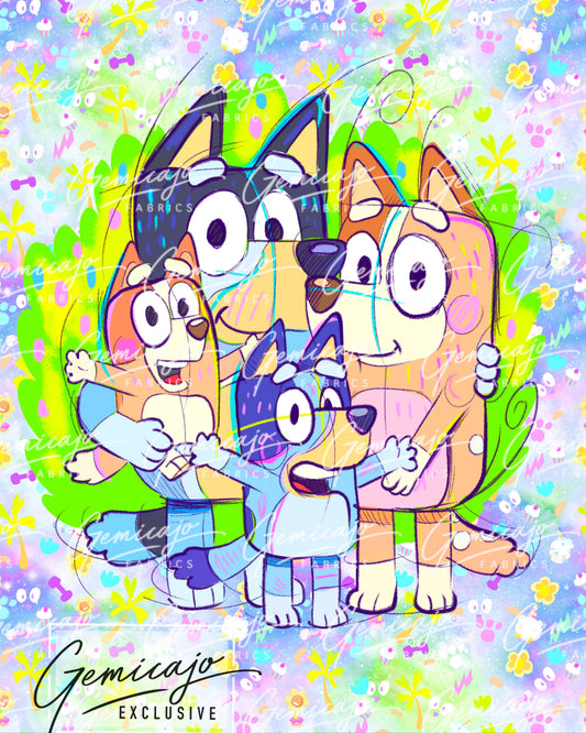 Crazy Pups Family, Galaxy Blanket Panel