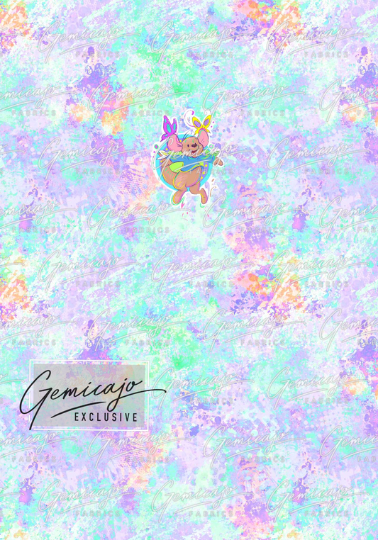 Spring Bear, Purple/Blue Panel, Roo