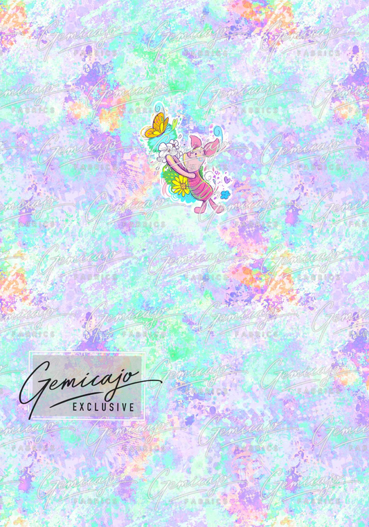 Spring Bear, Purple/Blue Panel, Piglet