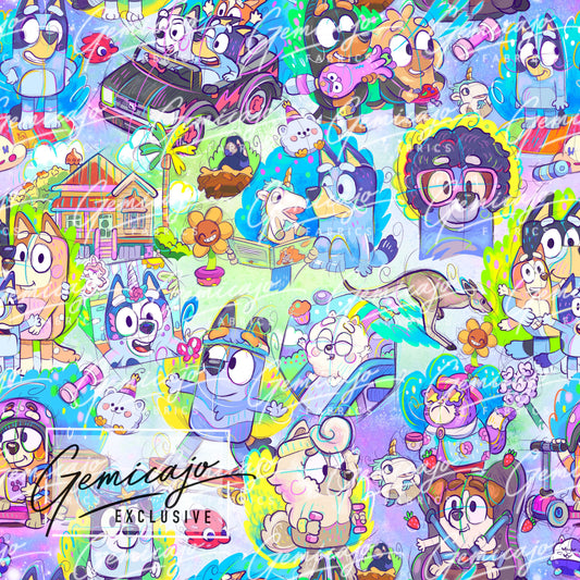 Crazy Pups, Galaxy. Woven Cotton