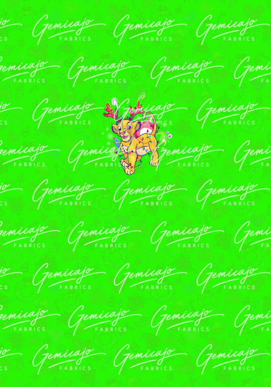 Christmas Lion Panel, Green
