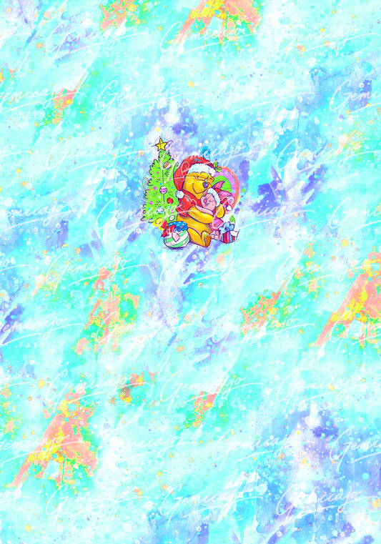 Christmas Hug Panel, Aqua