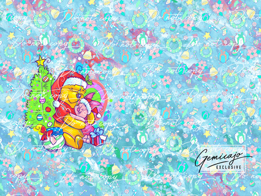 Santa sack panels Blue