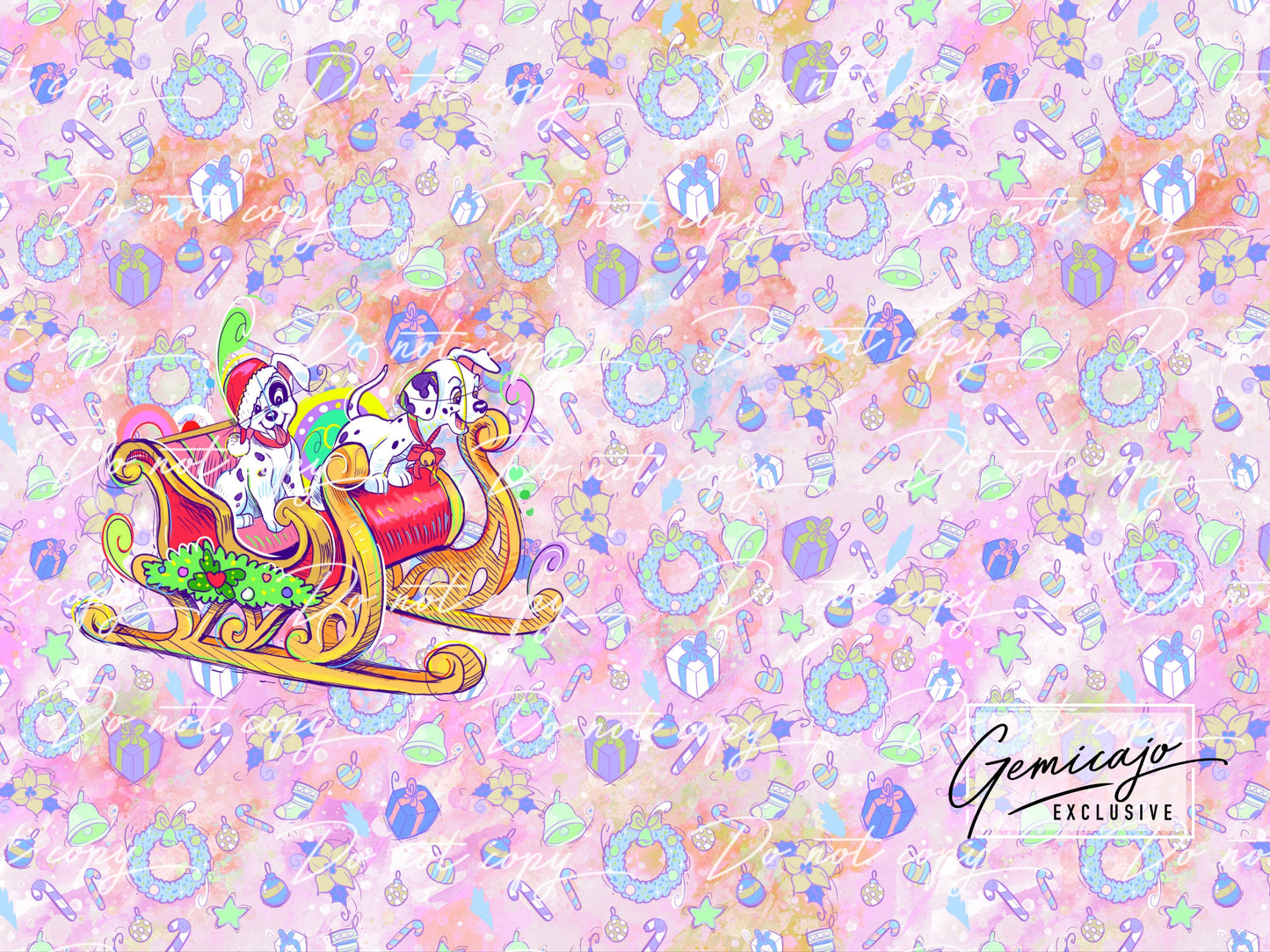 Santa sack panels Pink