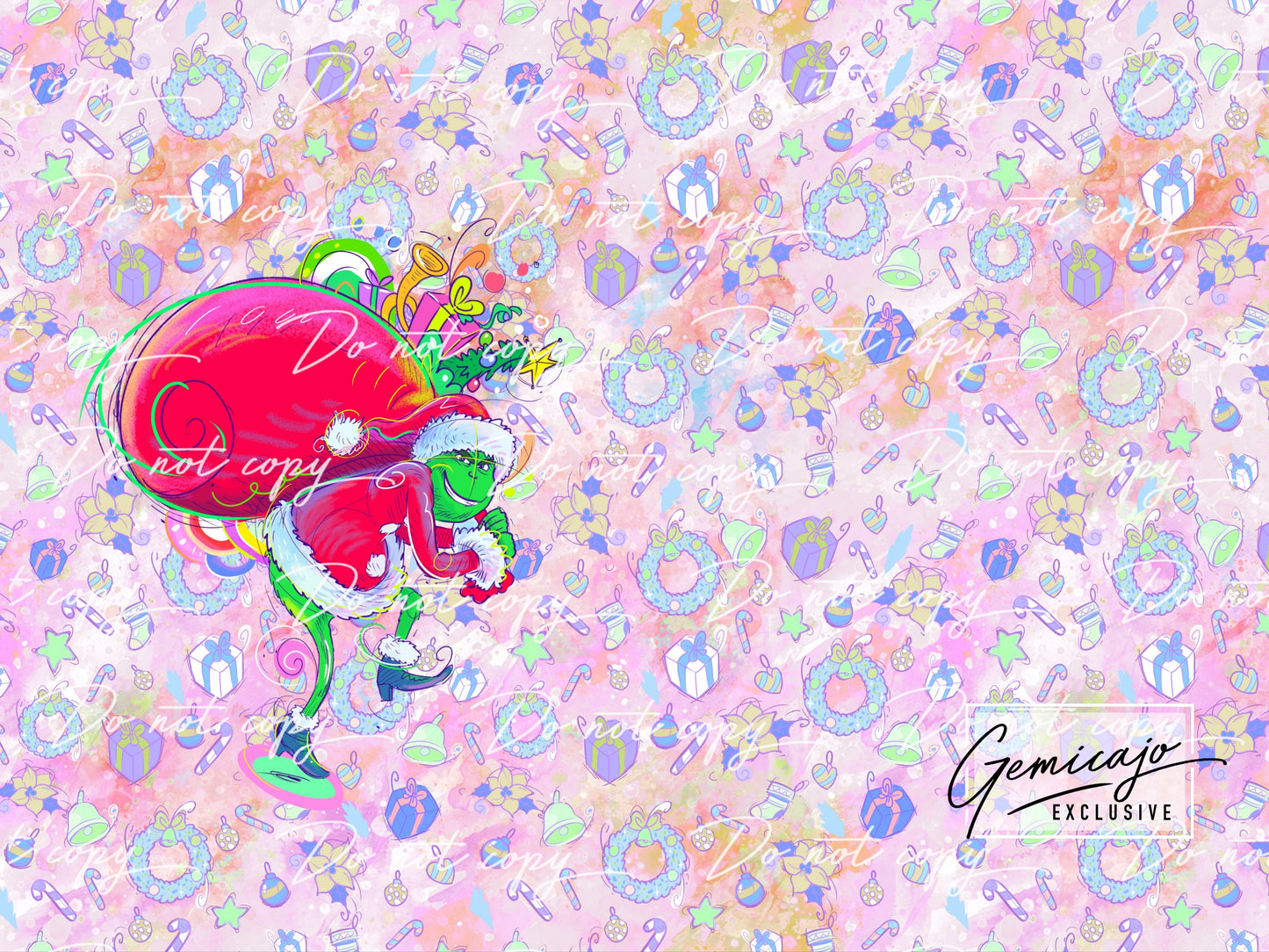 Santa sack panels Pink