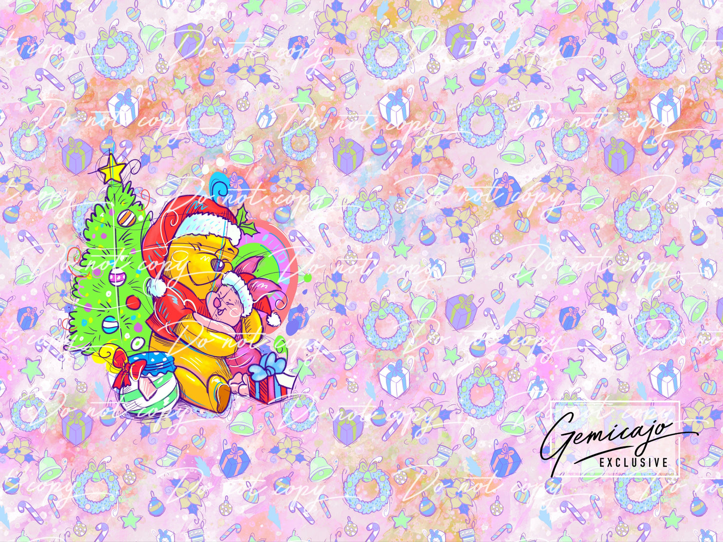 Santa sack panels Pink