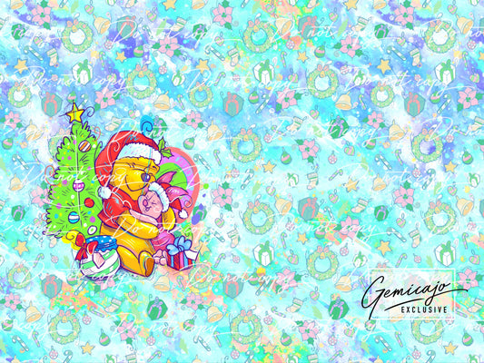 Santa sack panels Aqua