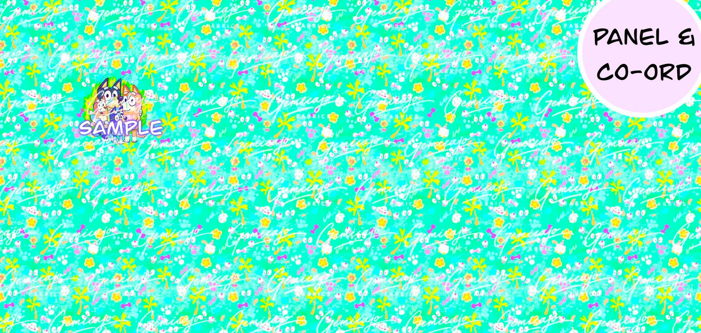 Crazy Pups Cat Panel, Green