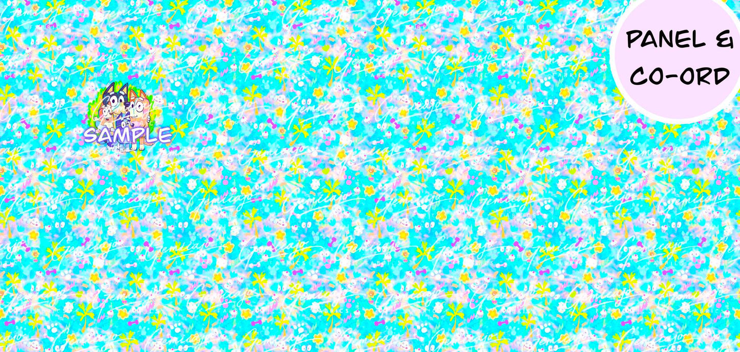 Crazy Pups Cats Panel, Blue