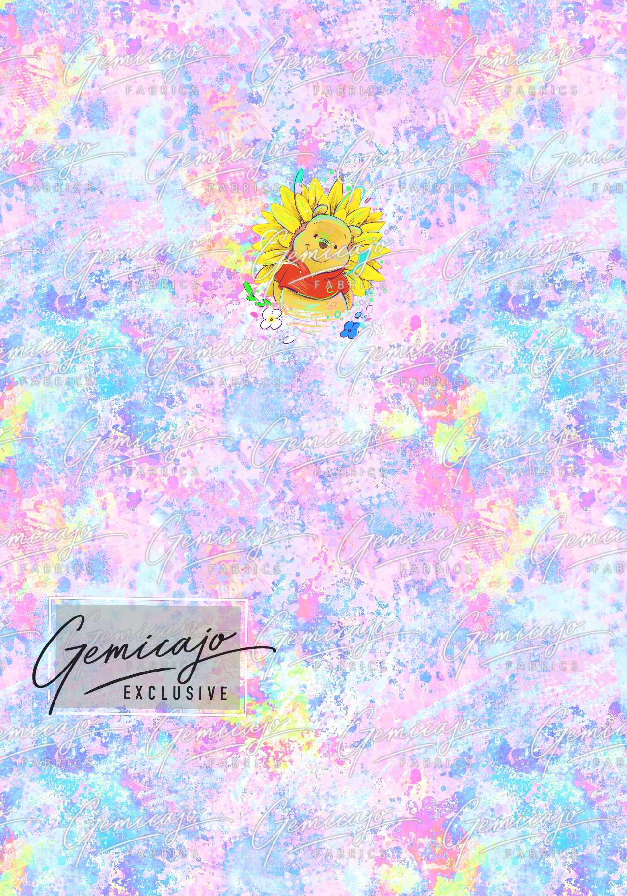 Spring Bear, Pink Panel, Sunflower