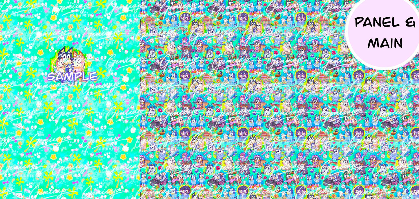 Crazy Pups Cat Panel, Green