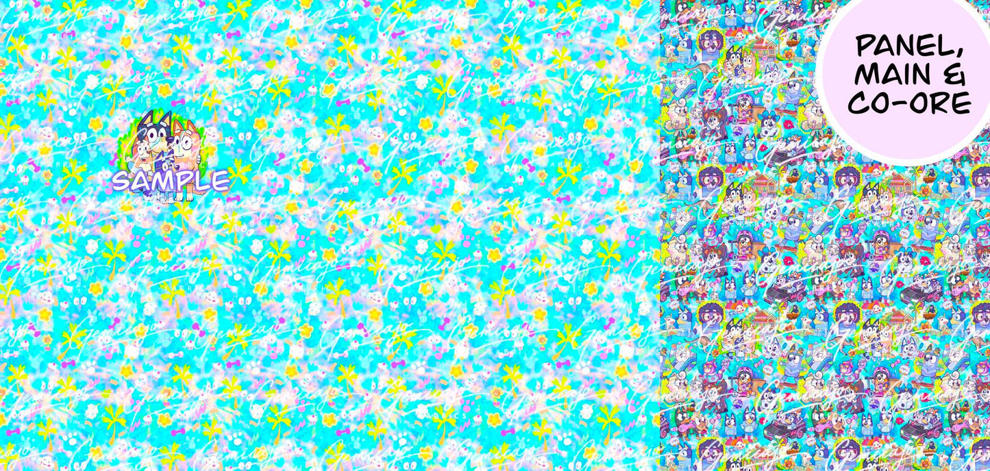 Crazy Pups Cats Panel, Blue