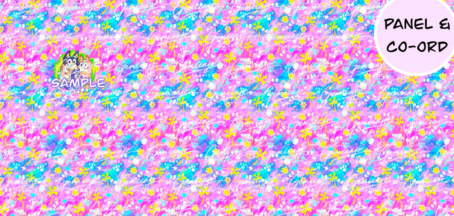 Crazy Pups Cat Panel, Pink
