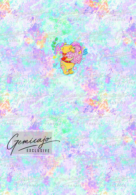 Spring Bear, Purple/Blue Panel, Hugs