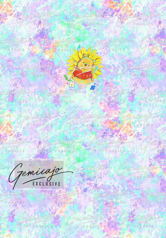 Spring Bear, Purple/Blue Panel, Sunflower