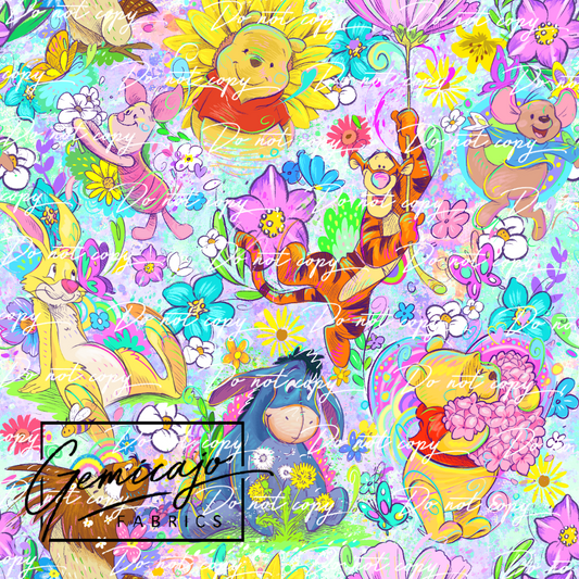 Spring Bear, Purple & Blue